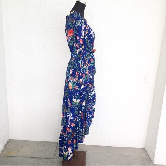 Beautiful Blue Bird High Low Italian Boho Maxi Dress - Picture 5 of 9